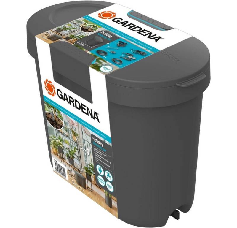 GARDENA Bewässerungssteuerung Urlaubsbewässerung Set - Bewässerungssteuerung - grau/türkis von GARDENA