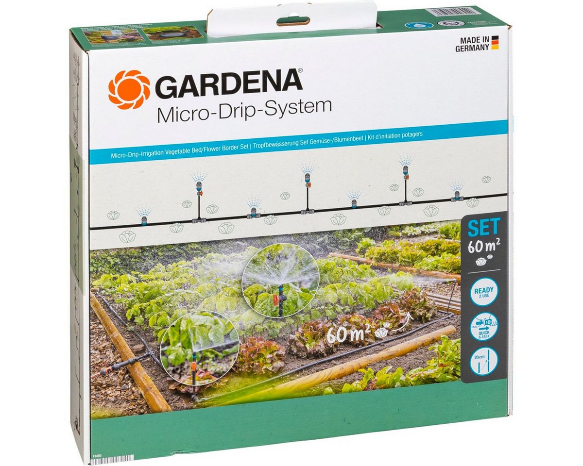 GARDENA Bewässerungssystem Micro-Drip-System Set Gemüse-/Blumenbeet 60qm GARDENA Bewässerungssystem Micro-Drip-System Set Gemüse-/Blumenbeet 60qm von GARDENA