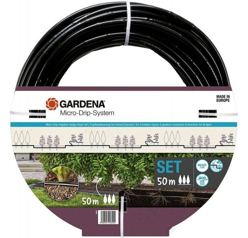 GARDENA Bewässerungssystem Micro-Drip-System Tropfbewässerung Hecken / Büsche Set schwarz 50 m von GARDENA