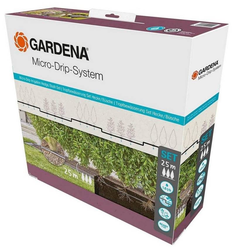 GARDENA Garten-Multifunktionsgerät GARDENA Micro-Drip-System Tropfbewässerung Hecken/Büsche Set (25 m) von GARDENA