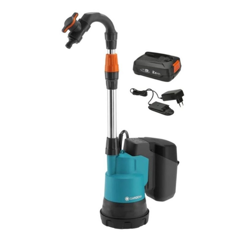 GARDENA Regenfasspumpe 2000/2 18V P4A Set - Akku-Regenfasspumpe - türkis/grau GARDENA Regenfasspumpe 2000/2 18V P4A Set - Akku-Regenfasspumpe - türkis/grau von GARDENA