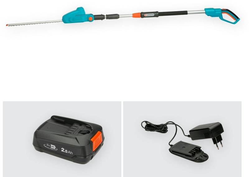 GARDENA Teleskop-Heckenschere THS 42/18V P4A Ready-To-Use Set, bis 3 m Arbeitshöhe, (mit Akku und Ladegerät), inklusive Akku und Ladegerät von GARDENA