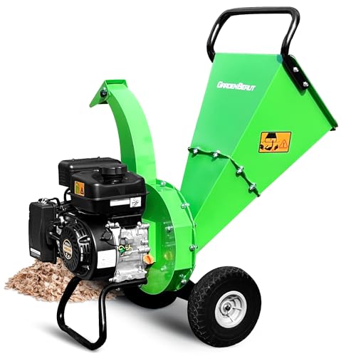 GARDENBEAUT S3 Benzin Häcksler, 7 PS 212 CCM 4-Takt Benzinmotor, max. 76 mm Aststärke, Holz Häcksler Gartenhäcksler von GARDENBEAUT