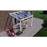 GARDENDREAMS Terrassenüberdachung »Easy Edition«, Breite: 300 cm, Dach: Glas, verkehrsweiß - weiss von GARDENDREAMS