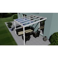 GARDENDREAMS Terrassenüberdachung »Easy Edition«, Breite: 300 cm, Dach: Glas, verkehrsweiß - weiss von GARDENDREAMS