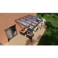 GARDENDREAMS Terrassenüberdachung »Easy Edition«, Breite: 400 cm, Dach: Glas, anthrazitgrau von GARDENDREAMS