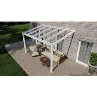 GARDENDREAMS Terrassenüberdachung »Easy Edition«, Breite: 400 cm, Dach: Glas, verkehrsweiß - weiss von GARDENDREAMS