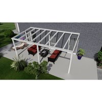 GARDENDREAMS Terrassenüberdachung »Easy Edition«, Breite: 600 cm, Dach: Glas, verkehrsweiß - weiss von GARDENDREAMS