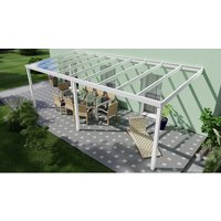 GARDENDREAMS Terrassenüberdachung »Easy Edition«, Breite: 700 cm, Dach: Glas, verkehrsweiß - weiss von GARDENDREAMS