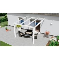 GARDENDREAMS Terrassenüberdachung »Expert«, BxT: 300 x 350 cm, weiß / RAL9016, Glasdach - weiss von GARDENDREAMS