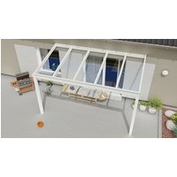 GARDENDREAMS Terrassenüberdachung »Expert«, BxT: 400 x 300 cm, weiß / RAL9016, Glasdach - weiss von GARDENDREAMS