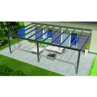 GARDENDREAMS Terrassenüberdachung »Expert«, BxT: 400 x 350 cm, grau / RAL9007, Glasdach von GARDENDREAMS