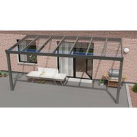 GARDENDREAMS Terrassenüberdachung »Expert«, BxT: 500 x 200 cm, anthrazit / RAL7016, Glasdach - grau von GARDENDREAMS