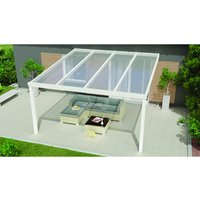 GARDENDREAMS Terrassenüberdachung »Expert«, BxT: 500 x 350 cm, weiß / RAL9016, Glasdach - weiss von GARDENDREAMS