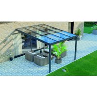 GARDENDREAMS Terrassenüberdachung »Legend«, BxT: 300 x 400 cm, anthrazit / RAL7016, Glasdach - grau von GARDENDREAMS