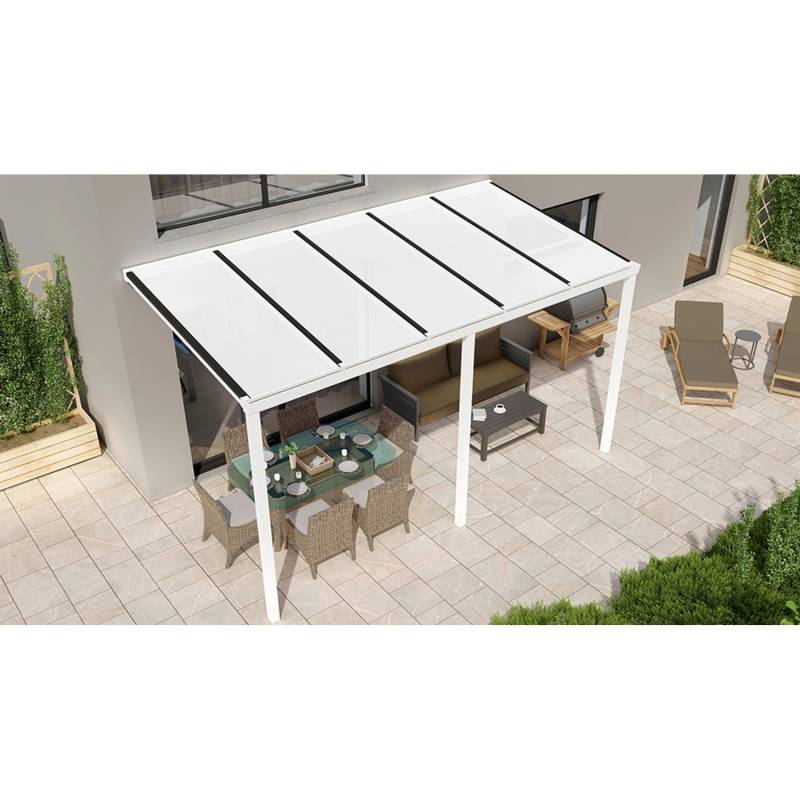 Terrassenüberdachung Basic 500 cm x 300 cm Weiß PC Opal von GARDENDREAMS