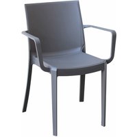Gardeness - Extrem stapelbarer Sesselstuhl in Polypropylenbalken Pubs mit Armlehnen Sieg - DarkGray von GARDENESS