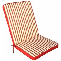 Abnehmbar und wasserdichtes Polyesterkissen mit mittlerer Rückseite 90 x 40 cm pro Stuhl - Red - Red von DEFIBRICO
