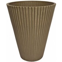 Kleine runde Vase -Außenkegel Tonfasergarten Ø19x22 cm Erica - Tan - Tan von GARDENESS