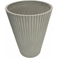 Runde Vase Outdoor -Kegelfasergarten mit vertikalen Streifen 30x30x25 cm Arnica dekoriert - Black - Black von GARDENESS
