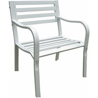 Gardeness - Garten Sessel Stuhl mit Sitzstahlstruktur und Wohnzimmereffekt Rückenlehne - White von GARDENESS