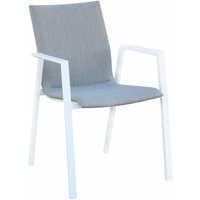 Sessel im Freien mit Aluminiumstruktur und Sitz in Läden gepolstert Textilene - White von GARDENESS