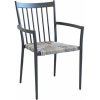 Sessel im Freien mit Aluminiumstruktur und Weidendeneb - Black - Black von GARDENESS