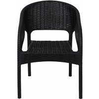 Sessel im Freien und Restaurants mit Harzstruktur Rattan miteinander verflochtenen Sansibar - Black - Black von GARDENESS