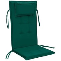 Premium-Sitzpolster für Outdoor-Stuhl mit hoher Rückenlehne und Kopfstütze, wasserabweisendes, getuftetes Stuhlkissen mit Bändern, langlebiges von GARDENISTA