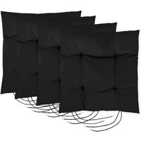 Outdoor Tufted Sitzpolster mit sicheren Riemen für Garten Wasserbeständig & Langlebig Stuhlkissen für Patio & Home Decore 4pk, schwarz - Gardenista von GARDENISTA