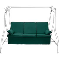 Gardenista - Outdoor-3-Sitzer-Schaukel-Hängematten-Bankauflage, wasserabweisendes Sitz- und Rückenkissen mit Baldachin und 2 Seitenkissen, von GARDENISTA