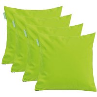 Outdoor-Kopfkissenbezüge, Quadratische Kissen für Gartendekorationen, 45x45 cm Streukissen mit weicher Füllung und abnehmbaren Bezügen, Limette (4pk) von GARDENISTA