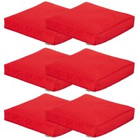 Outdoor-Kissenpolster, wasserabweisende Bodenkissen für den Garten, 60x60x10 cm bequeme Sitzunterlage für Terrassenmöbel und Stühle - Rot 6er-Pack Outdoor-Kissenpolster, wasserabweisende Bodenkissen für den Garten, 60x60x10 cm bequeme Sitzunterlage für Terrassenmöbel und Stühle - Rot 6er-Pack von GARDENISTA
