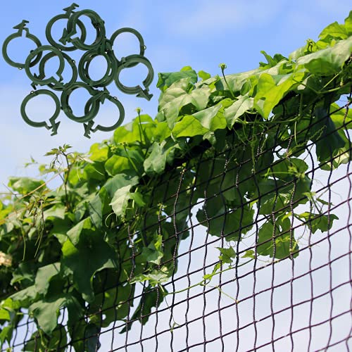 GARDENIX® 2x7.5 m Ranknetz Rankhilfe Tomaten, Gurken und Kletterpflanzen und 100 Stück Pflanzenclips (2x7.5 m, Schwarz) von GARDENIX