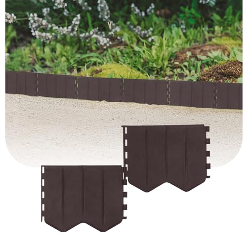 GARDENIX Einfach Zu Installierende Rasenkante Braun Kunststoff 5.15m - Beeteinfassung Ohne Graben - Beetumrandung Kunststoff Aus Recyceltem Material - Flexibel & Langlebig, Hergestellt in der EU von GARDENIX