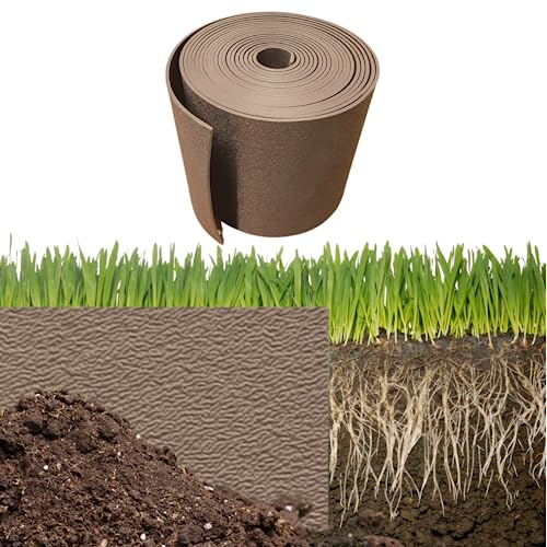 GARDENIX Flexible Rasenkante Kunststoff Beetumrandung Rasenband Länge 6 m, Höhe 15 cm, Braun von GARDENIX