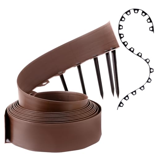 GARDENIX Flexible Rasenkante Kunststoff - Braun, 10 m, 20 Erdanker, 10 cm Höhe Wetterbeständige Rasenabgrenzung Beeteinfassung Rund - Blumenbeet Umrandung - für Gärten und Mähroboter GARDENIX Flexible Rasenkante Kunststoff - Braun, 10 m, 20 Erdanker, 10 cm Höhe Wetterbeständige Rasenabgrenzung Beeteinfassung Rund - Blumenbeet Umrandung - für Gärten und Mähroboter von GARDENIX