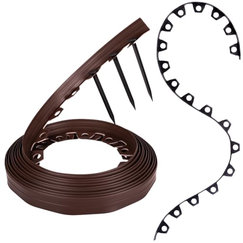 GARDENIX Flexible Rasenkante Kunststoff - Braun, 10 m, 20 Erdanker, 4 cm Höhe Wetterbeständige Rasenabgrenzung Beeteinfassung Rund - Blumenbeet Umrandung - für Gärten und Mähroboter GARDENIX Flexible Rasenkante Kunststoff - Braun, 10 m, 20 Erdanker, 4 cm Höhe Wetterbeständige Rasenabgrenzung Beeteinfassung Rund - Blumenbeet Umrandung - für Gärten und Mähroboter von GARDENIX