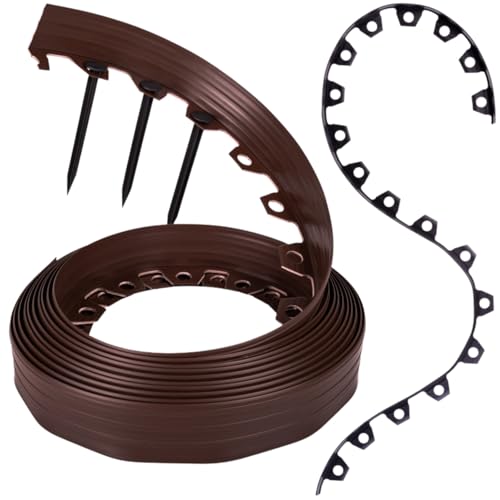 GARDENIX Flexible Rasenkante Kunststoff - Braun, 10 m, 20 Erdanker, 8 cm Höhe Wetterbeständige Rasenabgrenzung Beeteinfassung Rund - Blumenbeet Umrandung - für Gärten und Mähroboter GARDENIX Flexible Rasenkante Kunststoff - Braun, 10 m, 20 Erdanker, 8 cm Höhe Wetterbeständige Rasenabgrenzung Beeteinfassung Rund - Blumenbeet Umrandung - für Gärten und Mähroboter von GARDENIX