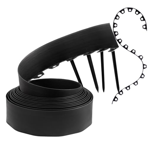 GARDENIX Flexible Rasenkante Kunststoff - Schwarz, 10 m, 20 Erdanker, 10cm Höhe Wetterbeständige Rasenabgrenzung Beeteinfassung Rund - Blumenbeet Umrandung - für Gärten und Mähroboter GARDENIX Flexible Rasenkante Kunststoff - Schwarz, 10 m, 20 Erdanker, 10cm Höhe Wetterbeständige Rasenabgrenzung Beeteinfassung Rund - Blumenbeet Umrandung - für Gärten und Mähroboter von GARDENIX