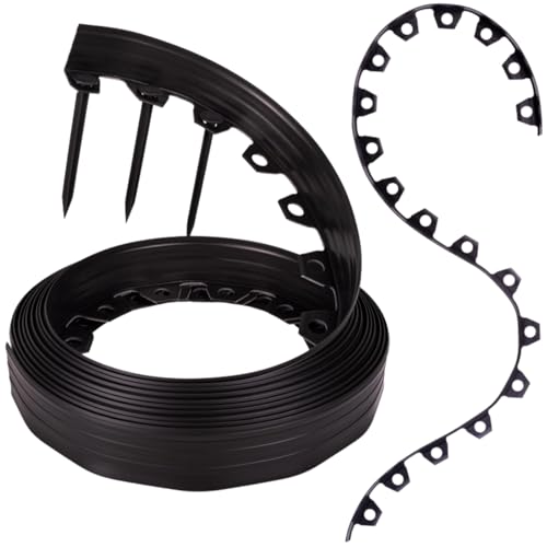GARDENIX Flexible Rasenkante Kunststoff - Schwarz, 10 m, 20 Erdanker, 8cm Höhe Wetterbeständige Rasenabgrenzung Beeteinfassung Rund - Blumenbeet Umrandung - für Gärten und Mähroboter GARDENIX Flexible Rasenkante Kunststoff - Schwarz, 10 m, 20 Erdanker, 8cm Höhe Wetterbeständige Rasenabgrenzung Beeteinfassung Rund - Blumenbeet Umrandung - für Gärten und Mähroboter von GARDENIX
