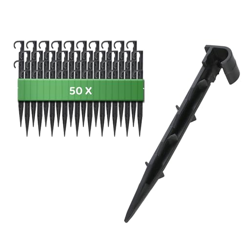 GARDENIX Gartenschlauch Anker 50 Stück - Befestigungsanker für Tropfschlauch Erdspiess Bewässerung - Ø 16mm - Perlschlauch Steckgabel Stabil & Bruchfest, Lange Haltbarkeit, Erdanker Bodenanker von GARDENIX