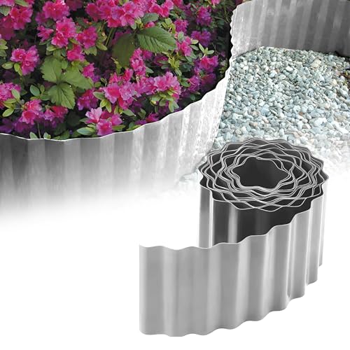 GARDENIX Rasenkante Kunststoff 9m, Höhe 10 cm - Beeteinfassung Gewellte für Blumenbeet - Beetumrandung Kunststoff Hell Grau, Beetbegrenzung, Flexibel, Wetterbeständig, Einfache Montage GARDENIX Rasenkante Kunststoff 9m, Höhe 10 cm - Beeteinfassung Gewellte für Blumenbeet - Beetumrandung Kunststoff Hell Grau, Beetbegrenzung, Flexibel, Wetterbeständig, Einfache Montage von GARDENIX