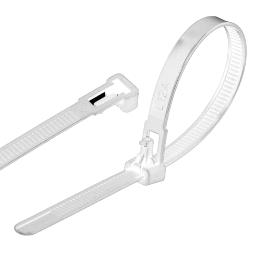 GARDENIX Pflanzenbinder, Kabelbinder 100 Stück (7.6 mm x 370mm, Weiß), Wiederverwendbar, Verstellbarer von GARDENIX