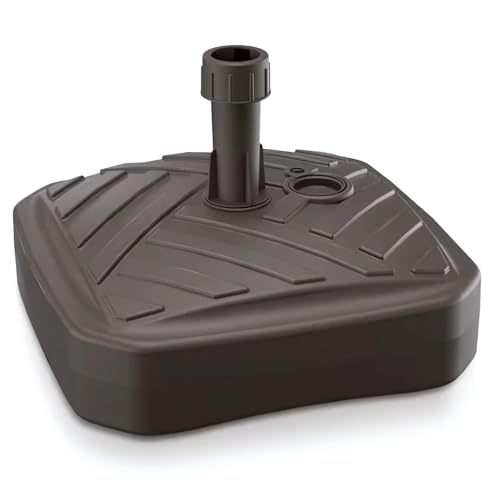 GARDENIX Sonnenschirmständer Quadratisch Braun aus Kunststoff befüllbar mit Sand, Wasser, Kies zu Garten, Strand, Terrasse -Sonnenschirm Schirmhalter Schirmständer Schirmständer Ständer von GARDENIX