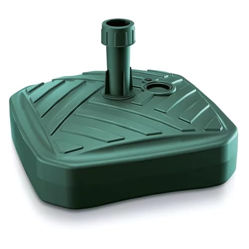 GARDENIX Sonnenschirmständer Quadratisch Grün aus Kunststoff befüllbar mit Sand, Wasser, Kies zu Garten, Strand, Terrasse -Sonnenschirm Schirmhalter Schirmständer Schirmständer Ständer Sonnenschirmfuß von GARDENIX