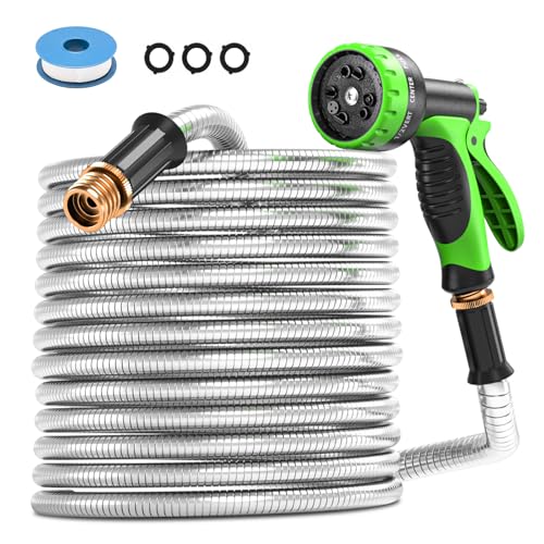 GARDENWORK Metall-Gartenschlauch, Wasserschlauch, 22,9 m, verbesserte Qualität, erweiterbare Metallschläuche mit 3/4-Zoll-Anschluss, flexibler, leichter Schlauch, kein Knicken, haustiersicherer GARDENWORK Metall-Gartenschlauch, Wasserschlauch, 22,9 m, verbesserte Qualität, erweiterbare Metallschläuche mit 3/4-Zoll-Anschluss, flexibler, leichter Schlauch, kein Knicken, haustiersicherer von GARDENWORK