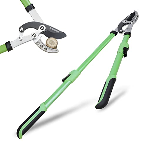 GARDENWORK Teleskop-Baumschere (69–97 cm), Amboss strapazierfähig, SK5-Klingen, einziehbarer Lenker mit sechs Abschnitten, professionell für Äste, Obstbäume, Büsche von GARDENWORK