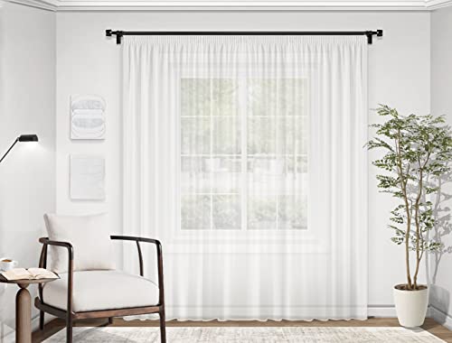 Gardinestan Gardinenvorhang mit Kräuselband Trasparent halbtransparent mit Bleiband weiße Gardinenstores Store Webstore perfekt in verschiedenen Größen (Breite 200cm Höhe 230cm (Dekobreite 100cm)) Gardinestan Gardinenvorhang mit Kräuselband Trasparent halbtransparent mit Bleiband weiße Gardinenstores Store Webstore perfekt in verschiedenen Größen (Breite 200cm Höhe 230cm (Dekobreite 100cm)) von GARDINESTAN JUNG CFO GmbH