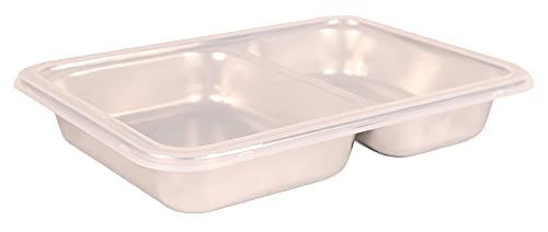 GARDINGER Lunchbox Bentobox Edelstahl Asiette Menüteller für Essen to go 2 Fächer PP Deckel spülmaschinenfest umweltfreundlich von GARDINGER